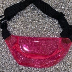 Hot pink transparent fanny pack